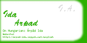 ida arpad business card